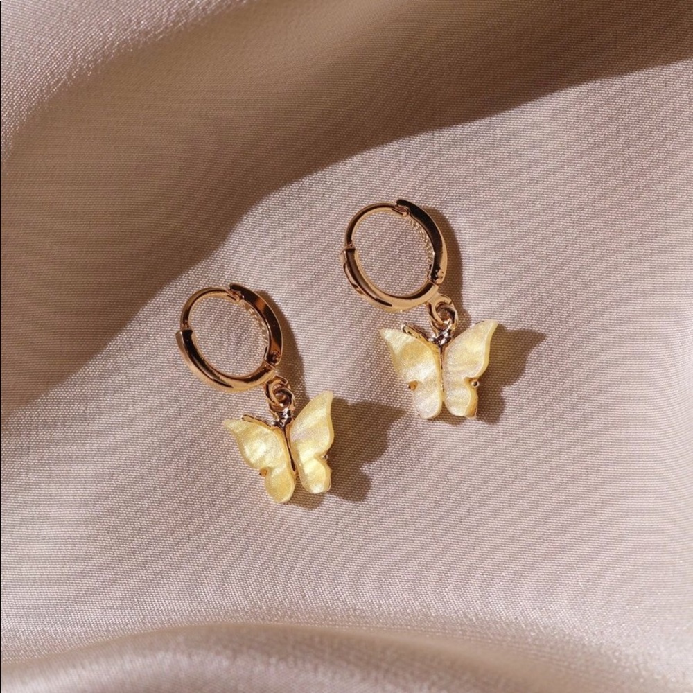 Yellow Butterfly  Earrings